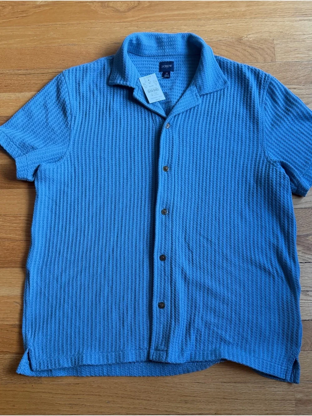 Men’s J.Crew Short-sleeve textured camp shirt medium NWT